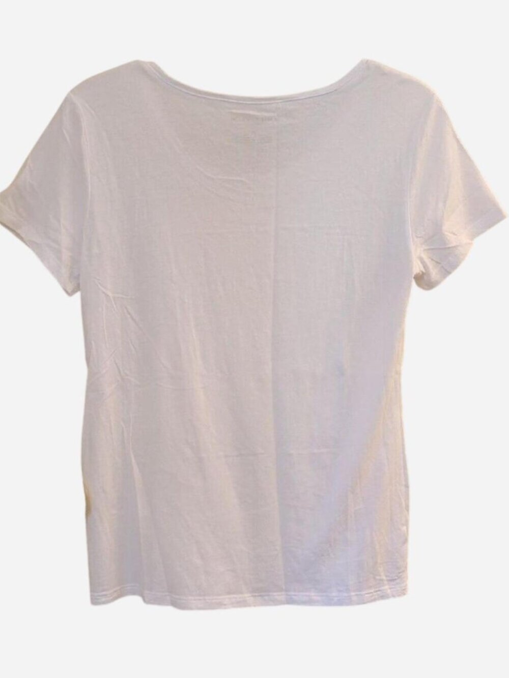 Ann Taylor Factory White Embroidered Scoop Neck Tee Size M - Picture 3 of 5